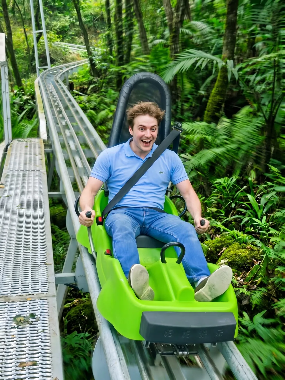 Green mountain coaster vehicle